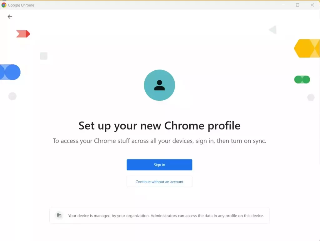 google profile creation starting page